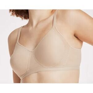 New NWT Hanes Cool Temp‎ Wireless T-Shirt Bra Pink Large